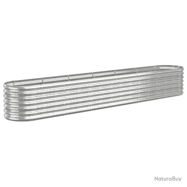 Lit sur�lev� de jardin ovale 260 x 40 x 36 cm robuste r�sistant aux intemp�ries en acier galvanis�