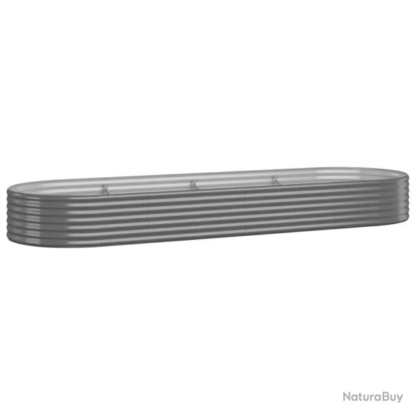 Lit sur�lev� de jardin ovale 322 x 100 x 36 cm usage ext�rieur design moderne en acier galvanis� gr