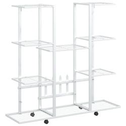 Jardini&egrave;re avec roues design modulable salon jardin 94 x 24 x 91 cm en fer blanc 02_0047088