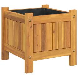 Jardini&egrave;re d&eacute;corative en bois 31 x 31 x 30 cm usage ext&eacute;rieur ambiance naturelle finition mate en b