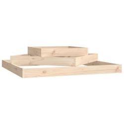 Jardini&egrave;re 112 x 112 x 27 cm design rustique 3 niveaux pour fleurs jardin en bois massif de pin 02_