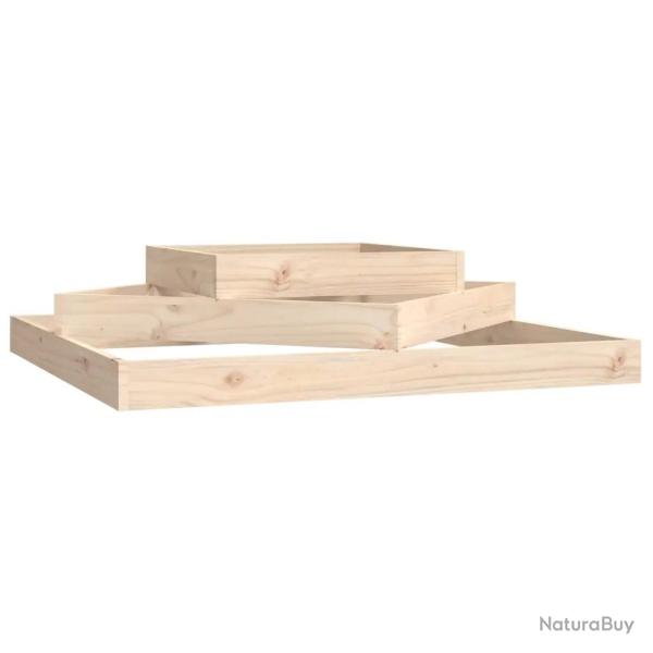 Jardini�re 112 x 112 x 27 cm design rustique 3 niveaux pour fleurs jardin en bois massif de pin 02_