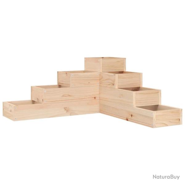 Jardini�re en bois de pin massif design en forme de L 80,5 x 79 x 36 cm ext�rieur 4 niveaux ambianc