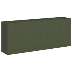 Jardini&egrave;re moderne ext&eacute;rieure 200 x 40 x 80 cm profonde avec fond ouvert en acier lamin&eacute; &agrave; froid ve