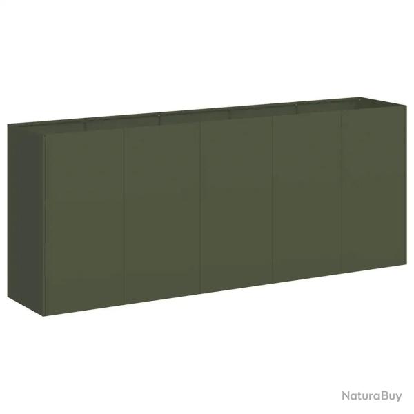 Jardini�re moderne ext�rieure 200 x 40 x 80 cm profonde avec fond ouvert en acier lamin� � froid ve