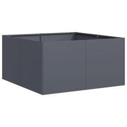Jardini&egrave;re carr&eacute;e ouverte design moderne pour jardin balcon 80 x 80 x 40 cm en acier lamin&eacute; &agrave; froid