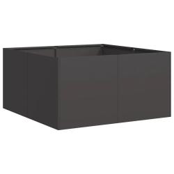 Jardini&egrave;re noire en acier lamin&eacute; &agrave; froid 80 x 80 x 40 cm avec fond ouvert design moderne espaces ex