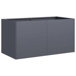 Jardini&egrave;re moderne ext&eacute;rieure 80 x 40 x 40 cm robuste avec fond ouvert d&eacute;coratif en acier lamin&eacute; &agrave;