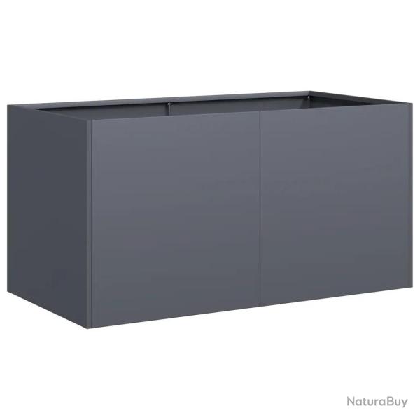 Jardini�re moderne ext�rieure 80 x 40 x 40 cm robuste avec fond ouvert d�coratif en acier lamin� �