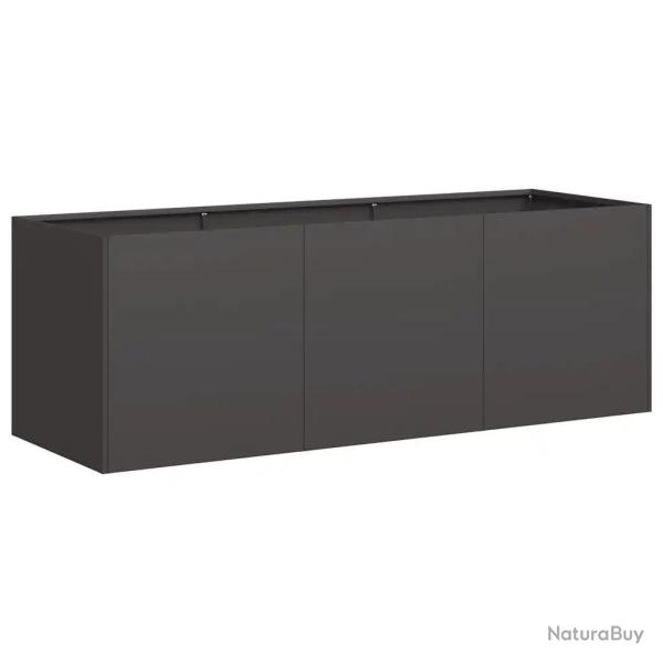 Jardini�re en acier lamin� � froid 120 x 40 x 40 cm style moderne jardin avec fond ouvert et finiti