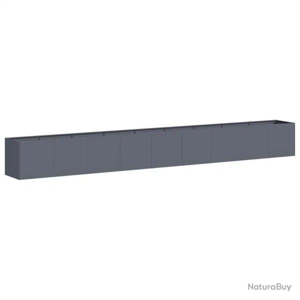 Jardini�re moderne pour ext�rieur 360 x 40 x 40 cm avec fond ouvert design �l�gant en acier lamin�