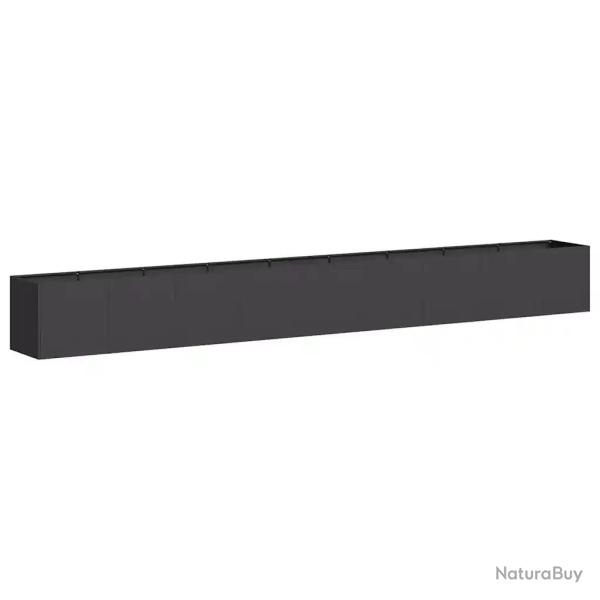 Jardini�re design moderne 360 x 40 x 40 cm bac � fleurs robuste pour jardin terrasse en acier lamin