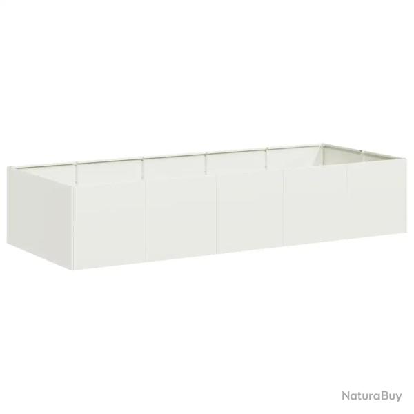 Jardini�re ext�rieure style moderne fond ouvert 200 x 80 x 40 cm robuste d�corative en acier blanc