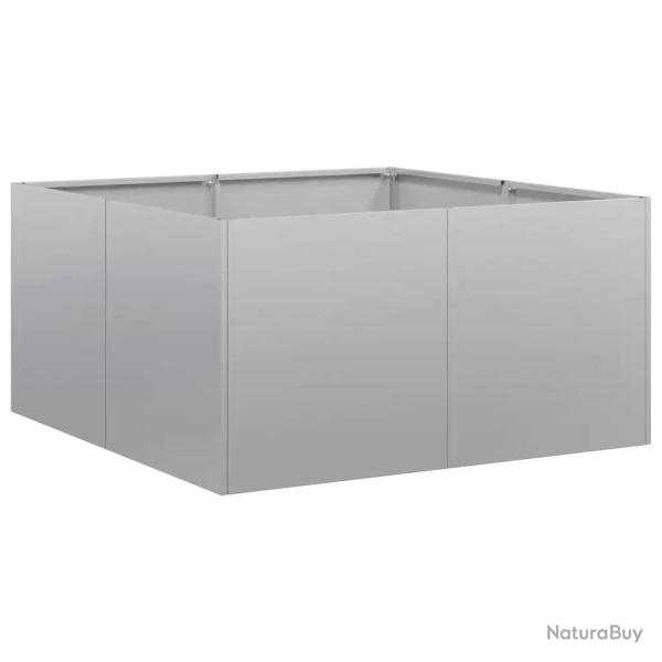 Jardini�re carr�e moderne pour balcon jardin 80 x 80 x 40 cm stable et d�corative en acier galvanis