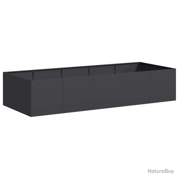 Jardini�re en acier lamin� � froid 200 x 80 x 40 cm design moderne pour jardin balcon ext�rieur en