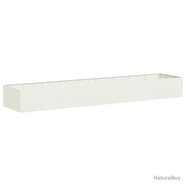 Jardini�re style moderne ext�rieure 360 x 80 x 40 cm design �pur� finition naturelle en acier blanc