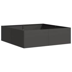 Jardini&egrave;re carr&eacute;e design moderne jardin balcon 100 x 100 x 30 cm en acier noir 02_0051588