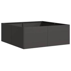 Jardini&egrave;re carr&eacute;e moderne pour ext&eacute;rieur balcon jardin 80 x 80 x 30 cm avec fond ouvert en acier no