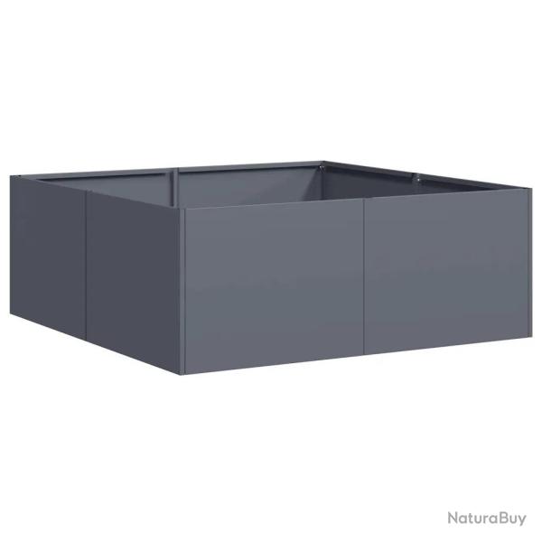 Jardini�re moderne espace ext�rieur 80 x 80 x 30 cm avec fond ouvert acier anthracite 02_0051584