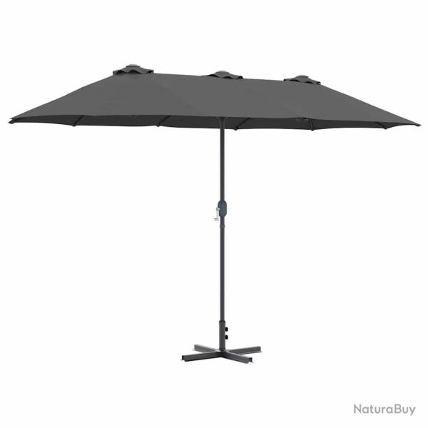 Parasol de jardin pliable moderne 370 x 197 x 239 cm facile � transporter durable en polyester anth