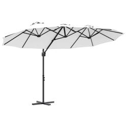Parasol inclinable grand format ext&eacute;rieur 372 x 198 x 243 cm design moderne anti-UV robuste en poly