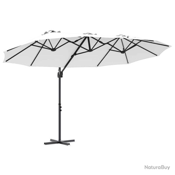 Parasol inclinable grand format ext�rieur 372 x 198 x 243 cm design moderne anti-UV robuste en poly