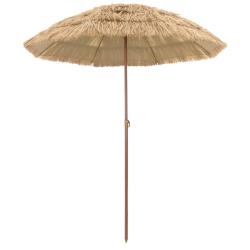 Parasol de plage r&eacute;glable portatif style tropical jardin 255 x 255 x 196 cm en polyester naturel 02