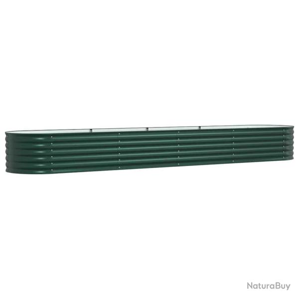 Jardini�re sur�lev�e moderne minimaliste jardin terrasse 400 x 80 x 44 cm en acier vert 02_0058907