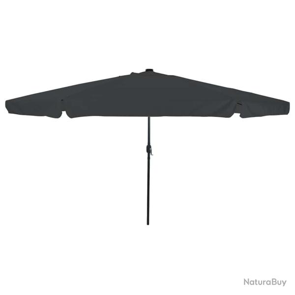 Parasol de jardin rond moderne 395 x 395 x 245 cm �claire LED durable terrasse en polyester anthrac