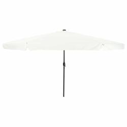 Parasol de jardin rond r&eacute;glable avec bandes LED moderne terrasse 395 x 395 x 245 cm en polyester an