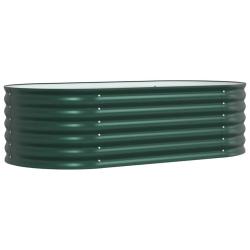 Jardini&egrave;re sur&eacute;lev&eacute;e moderne design minimaliste ext&eacute;rieur 160 x 80 x 44 cm en acier vert 02_0058910