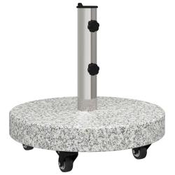 Base de parasol ronde roulante ext&eacute;rieur 45 x 45 x 45 cm en granit gris 02_0058855