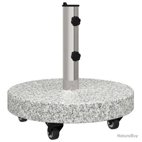 Base de parasol ronde roulante ext�rieur 45 x 45 x 45 cm en granit gris 02_0058855