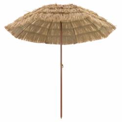 Parasol de plage l&eacute;ger et r&eacute;glable dimensions 255 x 255 x 255 cm ambiance naturelle style tropical