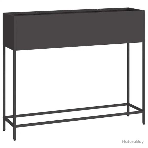Bac de jardin sur�lev� moderne 100 x 26 x 82 cm style contemporain ambiance tendance en acier noir