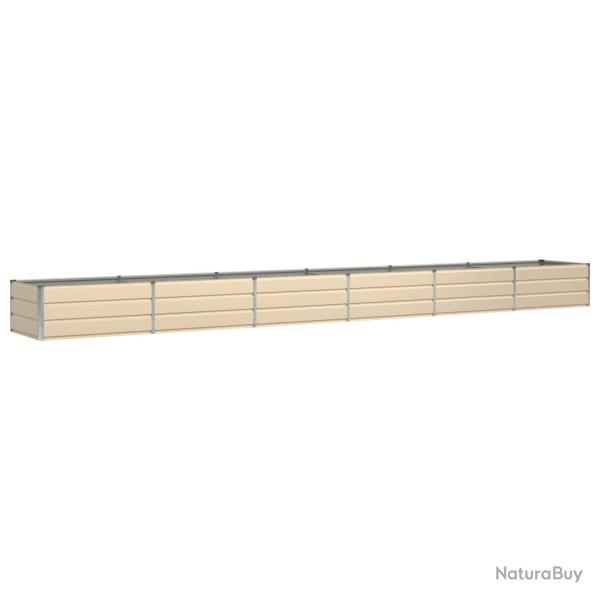 Jardini�re moderne 600 x 80 x 45 cm en acier ivoire pour ext�rieur int�rieur style industriel chic