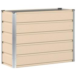 Jardini&egrave;re moderne pour jardin terrasse 100 x 40 x 75 cm design &eacute;pur&eacute; en acier ivoire 02_0059138