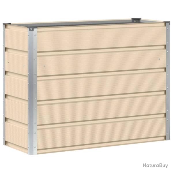 Jardini�re moderne pour jardin terrasse 100 x 40 x 75 cm design �pur� en acier ivoire 02_0059138