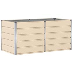 Jardini&egrave;re moderne 160 x 80 x 75 cm usage int&eacute;rieur ext&eacute;rieur design industriel en acier ivoire 02_