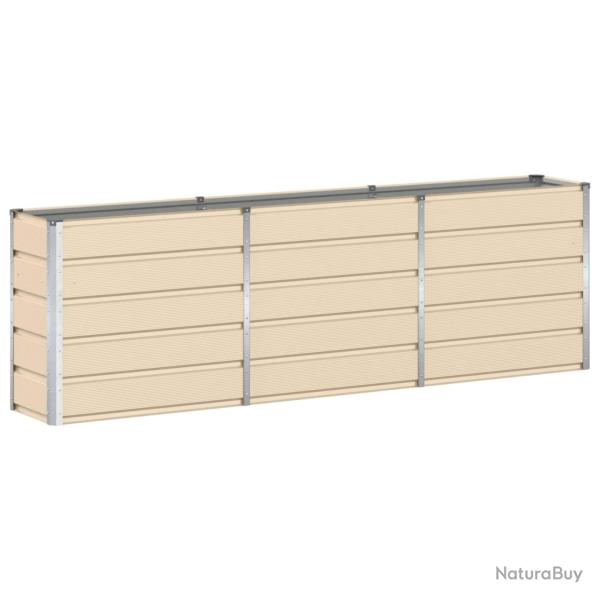 Jardini�re moderne design minimaliste terrasse 160 x 40 x 75 cm en acier ivoire 02_0059142