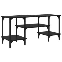 Meuble TV rectangulaire moderne avec ample espace de rangement salon 102 x 35 x 45 cm en bois noir