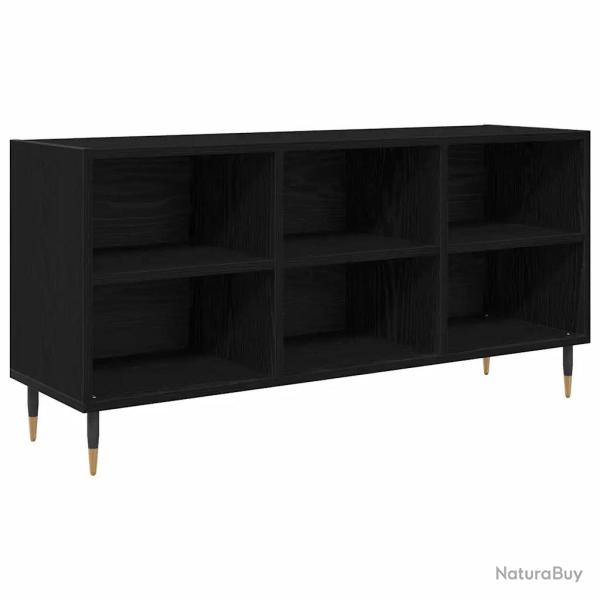 Meuble TV rectangulaire moderne avec rangements 103,5 x 30 x 50 cm en bois d'ing�nierie ch�ne noir