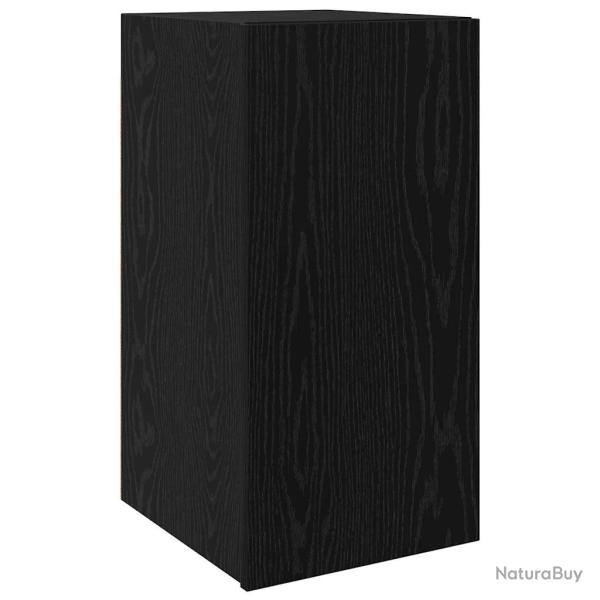 Meuble TV mural moderne gain de place 30,5 x 30 x 60 cm en bois d'ing�nierie ch�ne noir 02_0052447