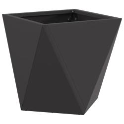 Jardini&egrave;re moderne 30 x 30 x 30 cm ext&eacute;rieure avec stabilit&eacute; design &eacute;pur&eacute; en acier noir 02_0053048