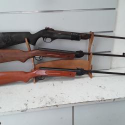 Lot de 3 carabines a plombs cal.4,5mm