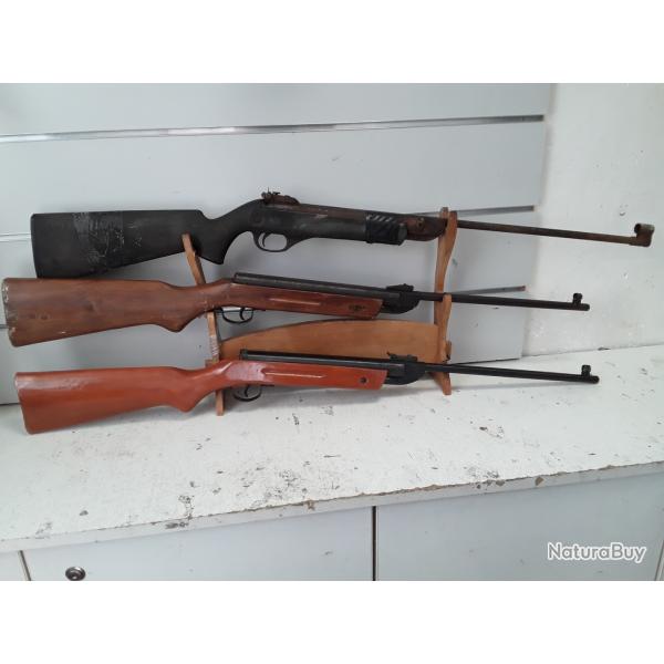 Lot de 3 carabines a plombs cal.4,5mm
