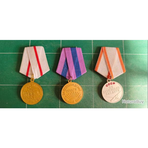 3 m�dailles militaires URSS WW2
