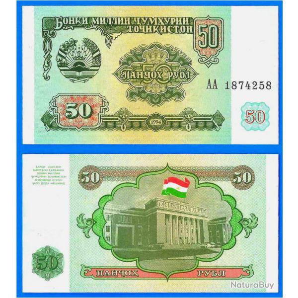 Tadjikistan 50 Roubles 1994 NEUF Billet Parlement