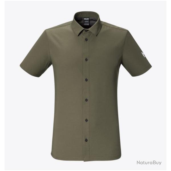 Chemise de Randonn�e Homme Millet SENECA STRETCH SHIRT SS M Manches Courtes Kaki