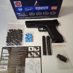 Pistolet de d&eacute;fense  Gunsmith GS50 Noir- co2 (12g ) avec 2 chargeurs 6 coups  14 Joules